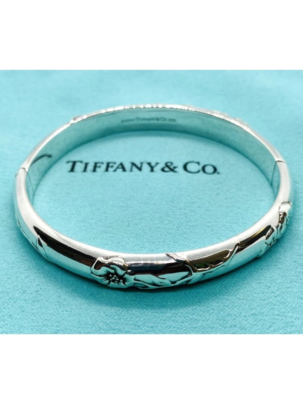 Tiffany & Co 2003 Nature Flower Rose Bangle Sterling Silver 925